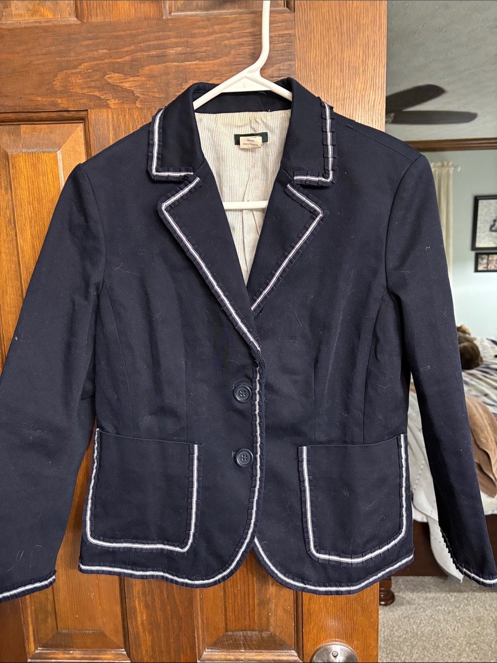 J. Crew Navy Blazer with White Trim